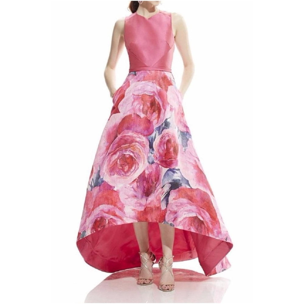 Theia High Low Roses Gown Dress - Prom